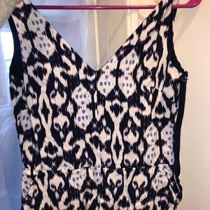 Navy pattern linen dress mini